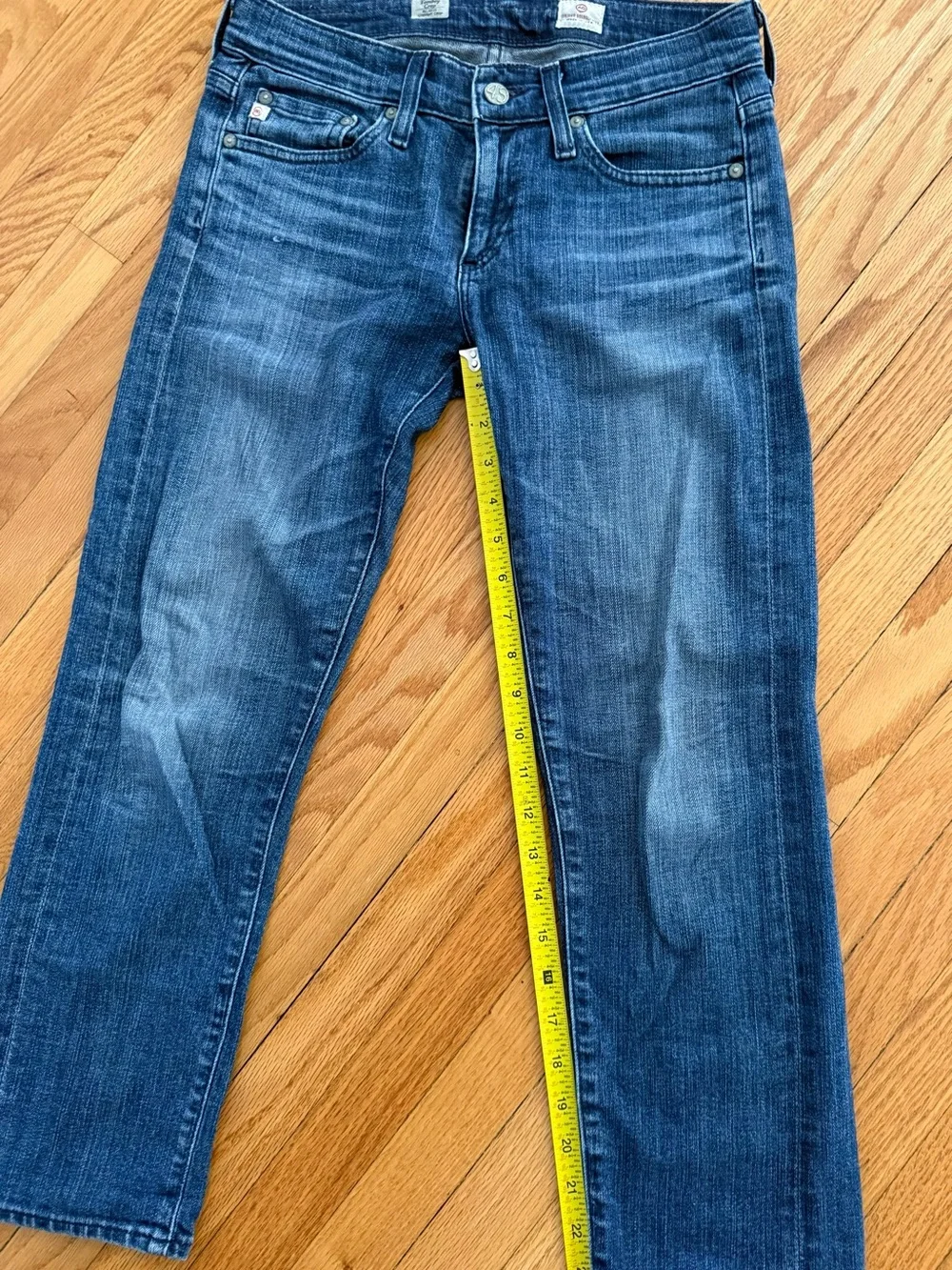 AG Adriano Goldschmied Tom Boy Relaxed Straight Jeans in Distressed Blue - Picture 9 of 9